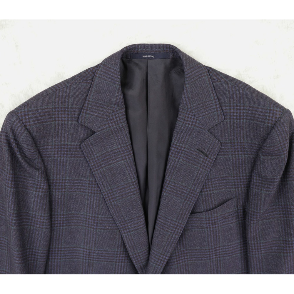Ermenegildo Zegna Sport Coat 44R US Made Italy Wool Glen Plaid Check Blazer - Picture 3 of 10